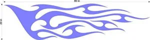 Auto Truck Car Boat Side Flames Tribal Decal Sticker  TF056