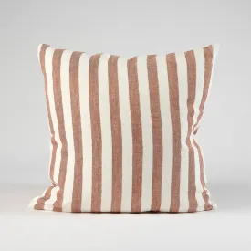 Santi Linen Outdoor Cushion - Off White/Nutmeg Stripe 