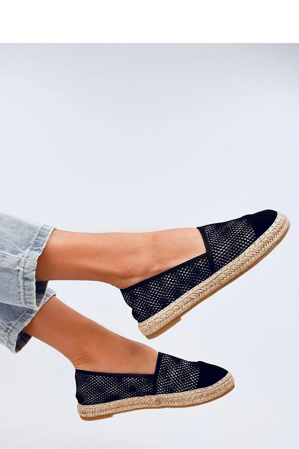 TEEK - Black Netted Espadrille Shoes