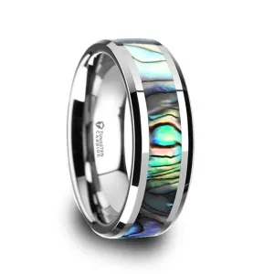 Thorsten MAUI Tungsten Wedding Band with Mother of Pearl Inlay - 4mm - 10mm